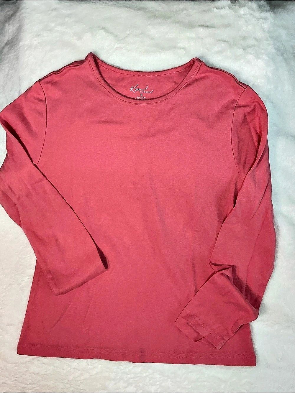 Kim Rogers Signature Long Sleeve Tee in Pink Small Like New